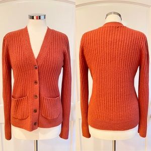 LOFT Ribbed Red NWT Cardigan Size M